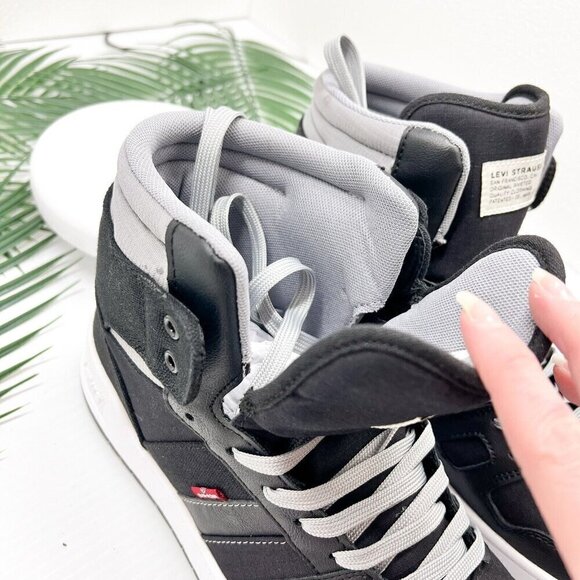 Levi's BB Hi Men's Black/Gray Round Toe Lace Up High-Top Sneakers Size 12M NWB - Picture 5 of 14